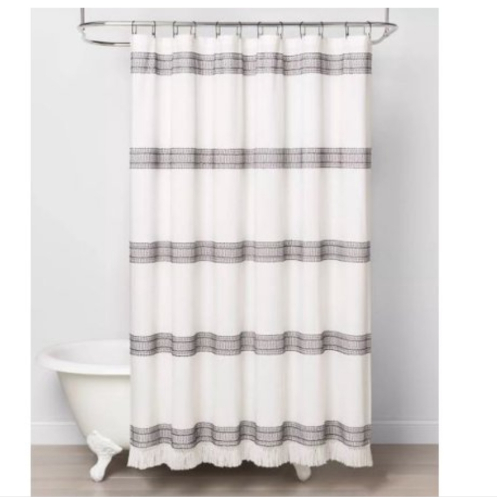 Hearth & Hand with Magnolia Textured Stripe Shower Curtain